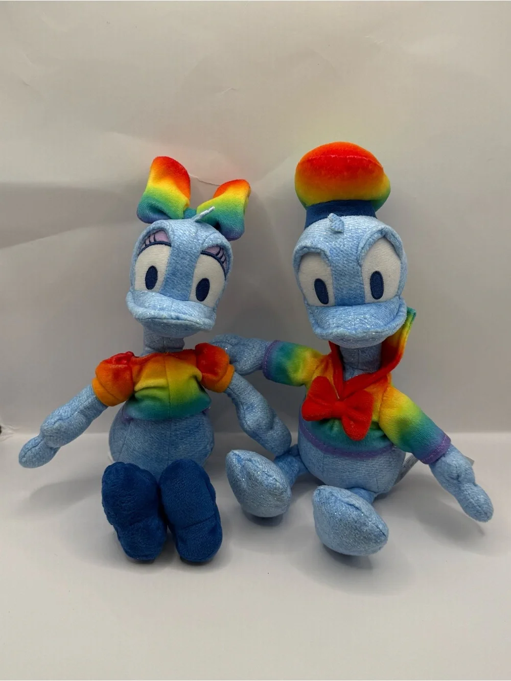 Disney Rainbow Collection Daisy Duck and Donald Duck Pair Plush Stuffed Animal